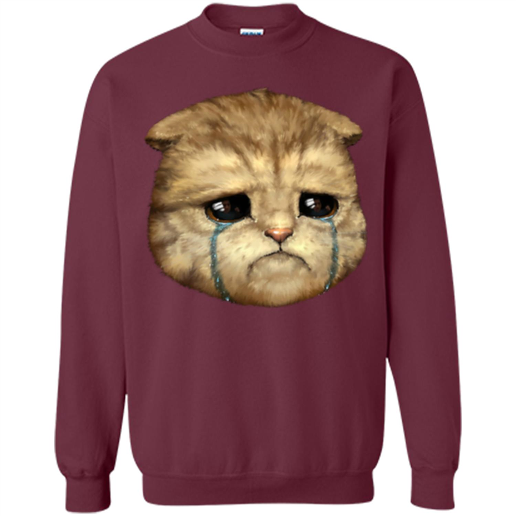 Cat Lovers T-shirt Cat Crying Maroon