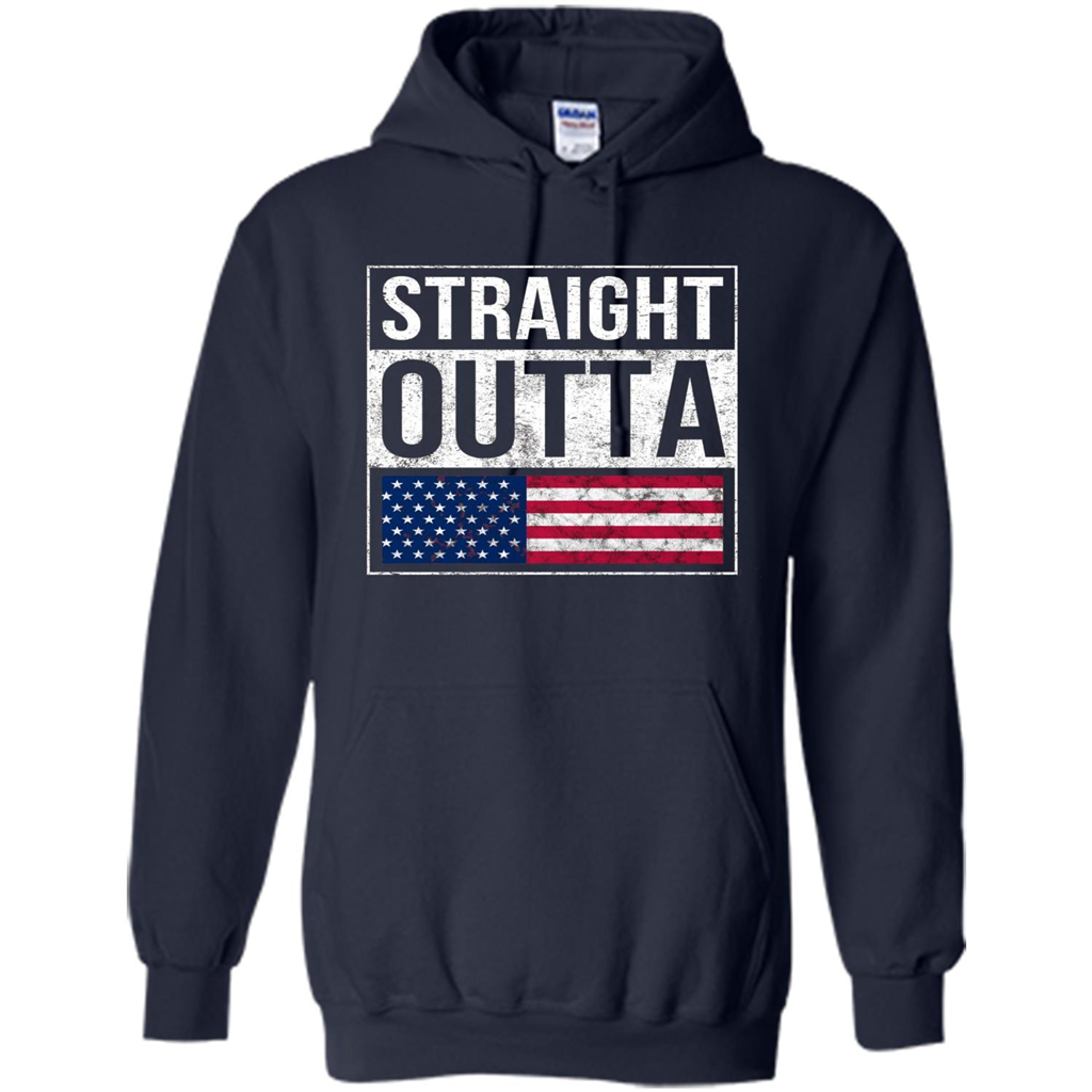 Independen Day T-shirt Straight Outta. 4th of July Navy