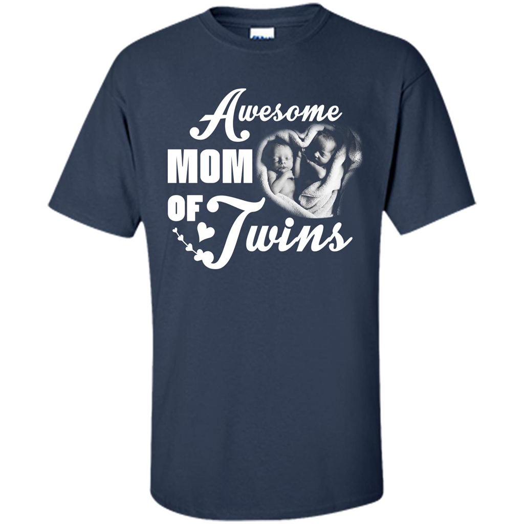 Mommy T-shirt Awesome Mom Of Twins Navy