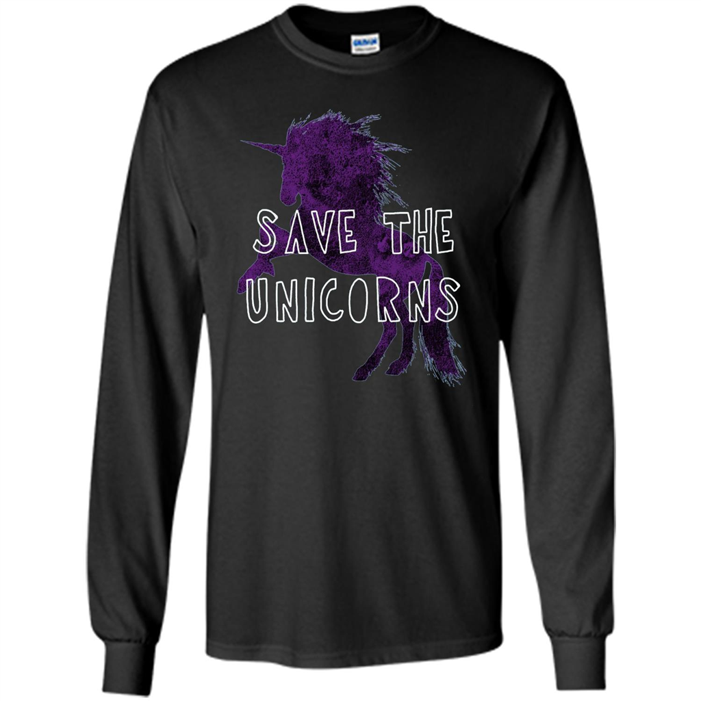 Unicorn T-shirt Save the Unicorns T-shirt Black