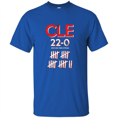 Baseball T-shirt Historic Win Streak 22-0 T-Shirt Royal
