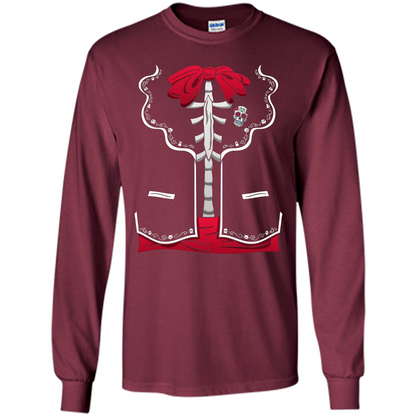Halloween Costume Dia De Los Muertos T-Shirt Day Of The Dead Maroon