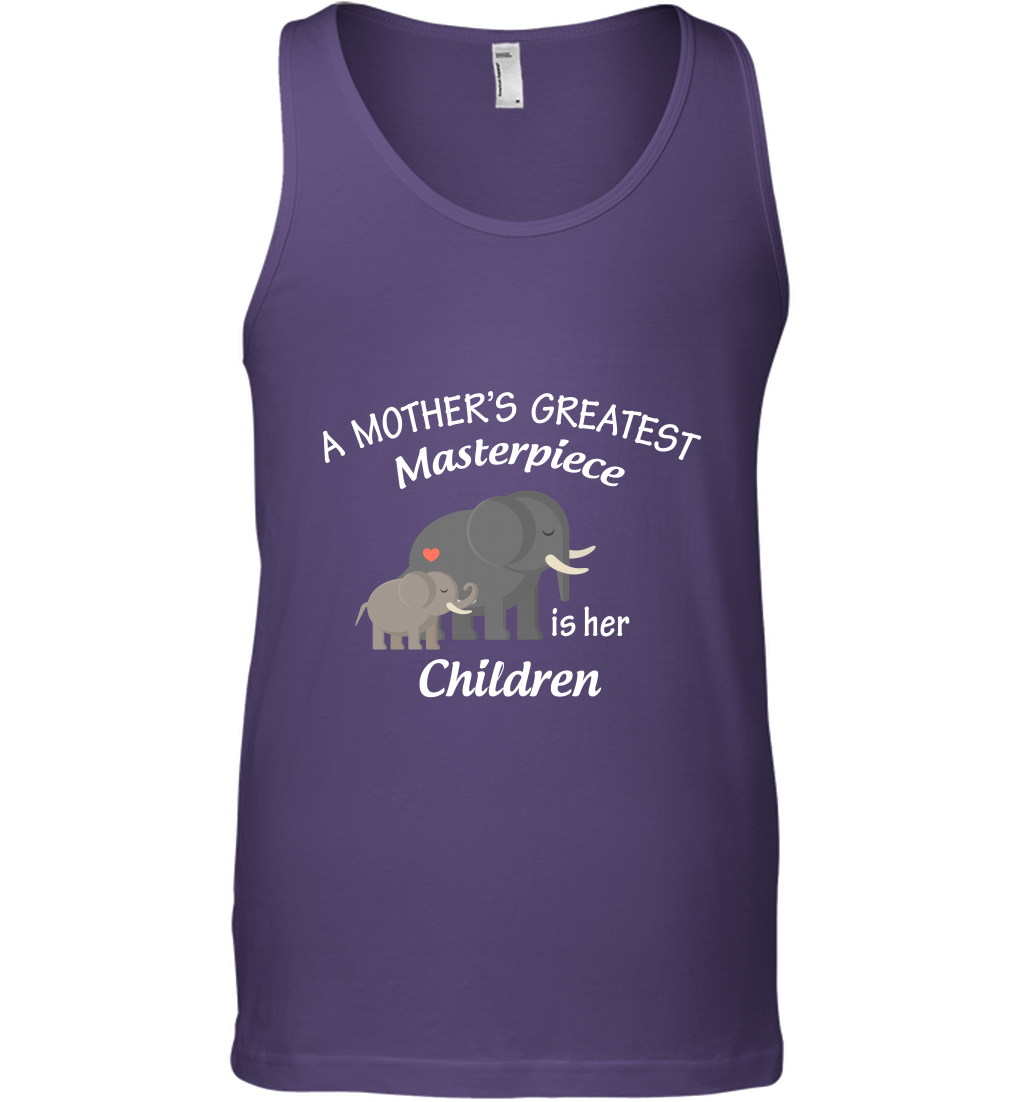 A Mothers Greatest Masterpiece Is Her Children Elephants Family Shirt Tank Top Purple