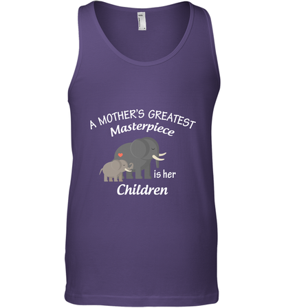 A Mothers Greatest Masterpiece Is Her Children Elephants Family Shirt Tank Top Purple