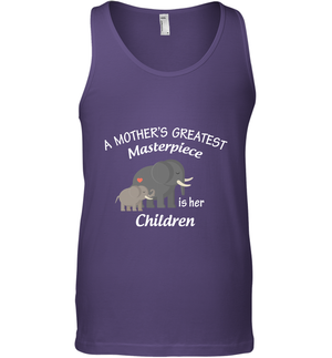 A Mothers Greatest Masterpiece Is Her Children Elephants Family ShirtCanvas Unisex Ringspun Tank