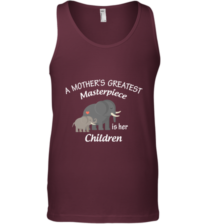A Mothers Greatest Masterpiece Is Her Children Elephants Family Shirt Tank Top Maroon