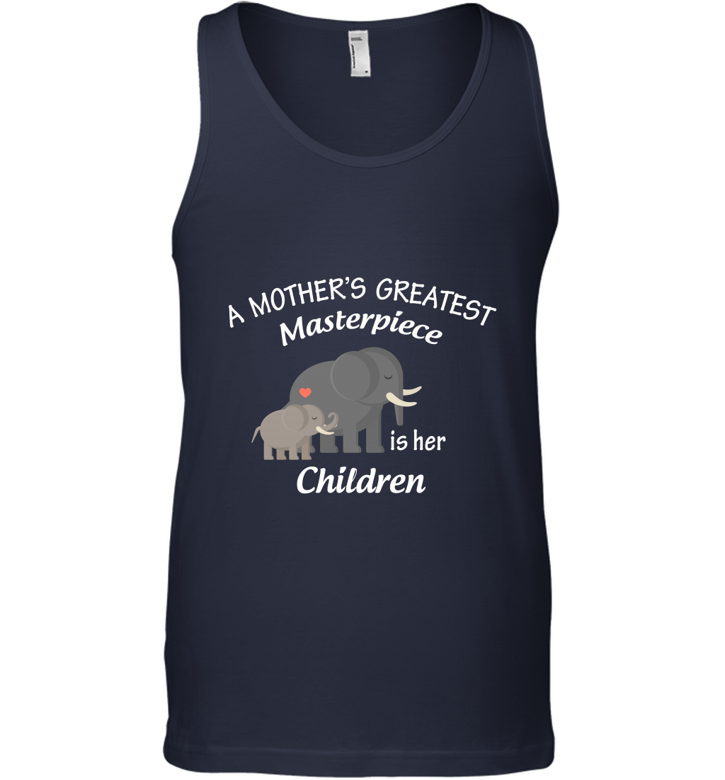 A Mothers Greatest Masterpiece Is Her Children Elephants Family Shirt Tank Top Navy