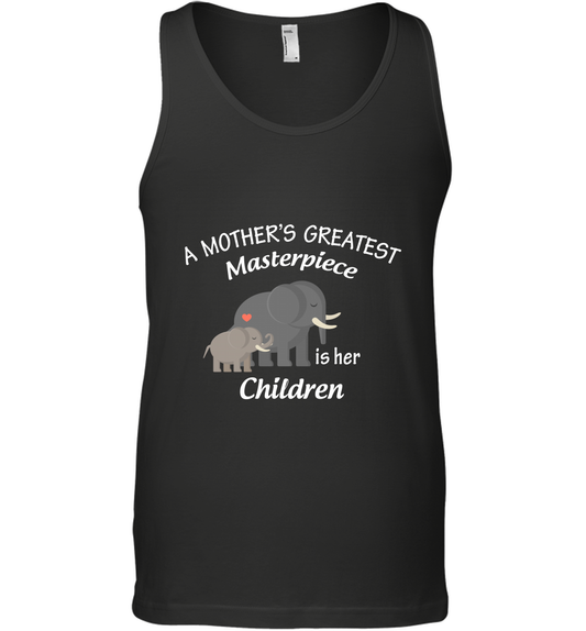 A Mothers Greatest Masterpiece Is Her Children Elephants Family Shirt Tank Top Black