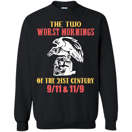 The Two Worst Mornings Of The 21st Century 9-11 and 11-9 T-shirt Black