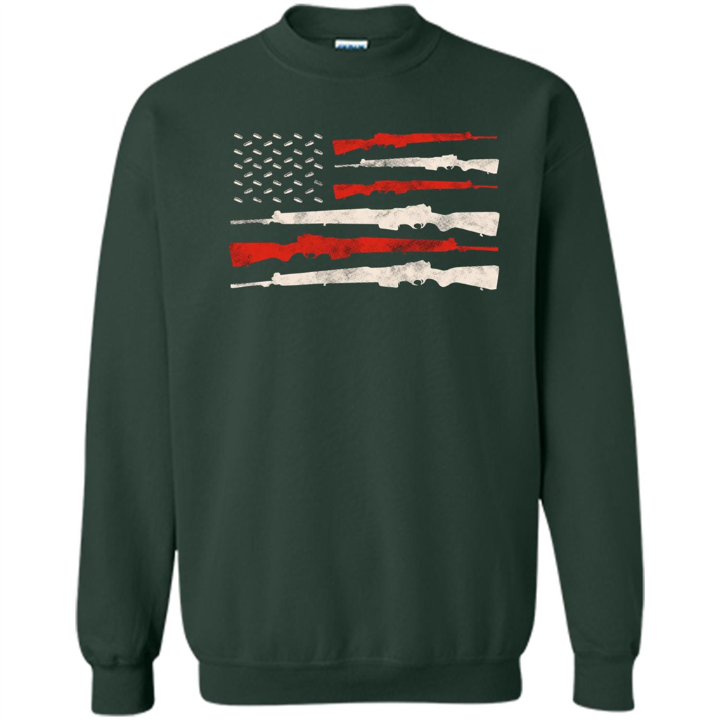 USA Flag Of Guns 2nd Amendment T-shirt Forest Green