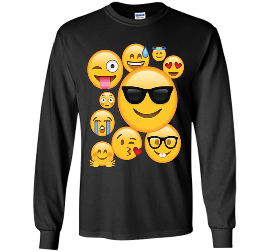 Emoji Pack ComboT-shirt Emoticon Smily Face Tshirt. shirt Black