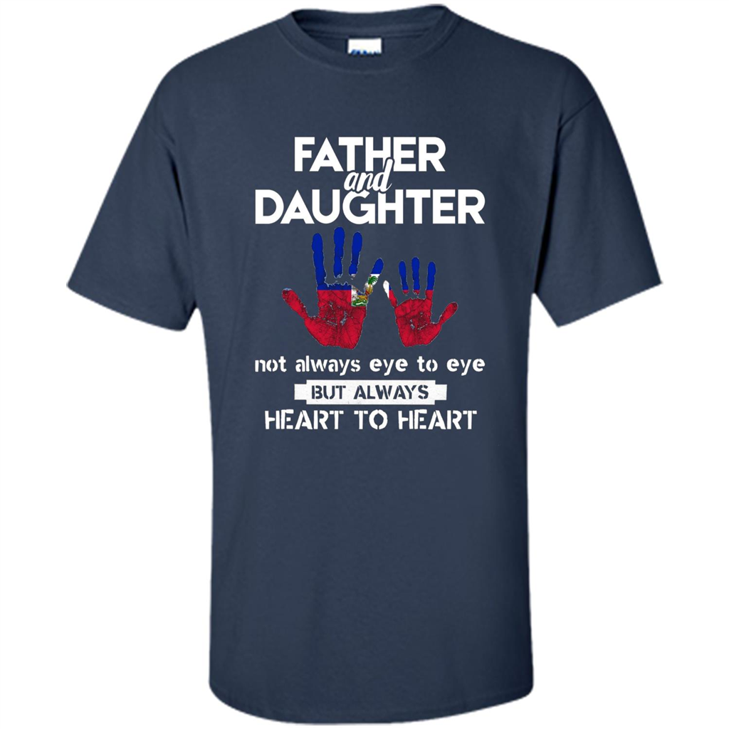 Father And Daughter Father's Day T-shirt Heart To Heart Navy