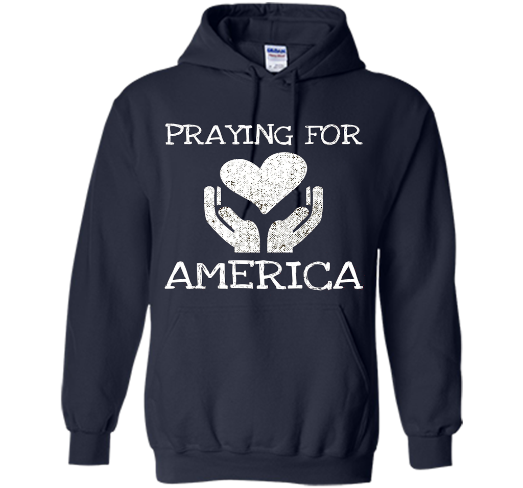 Praying for America Hands of Hope with Heart T-Shirt cool shirt Navy