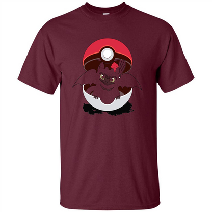 Cartoon T-shirt How To Catch Your Dragon Maroon