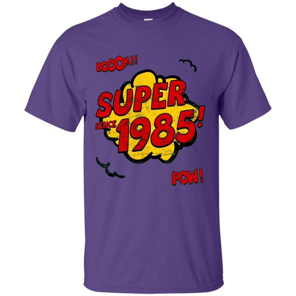 Birthday Gift T-shirt Super Since 1985 Purple