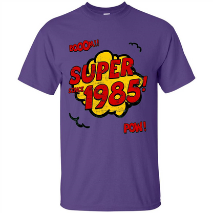 Birthday Gift T-shirt Super Since 1985 Purple