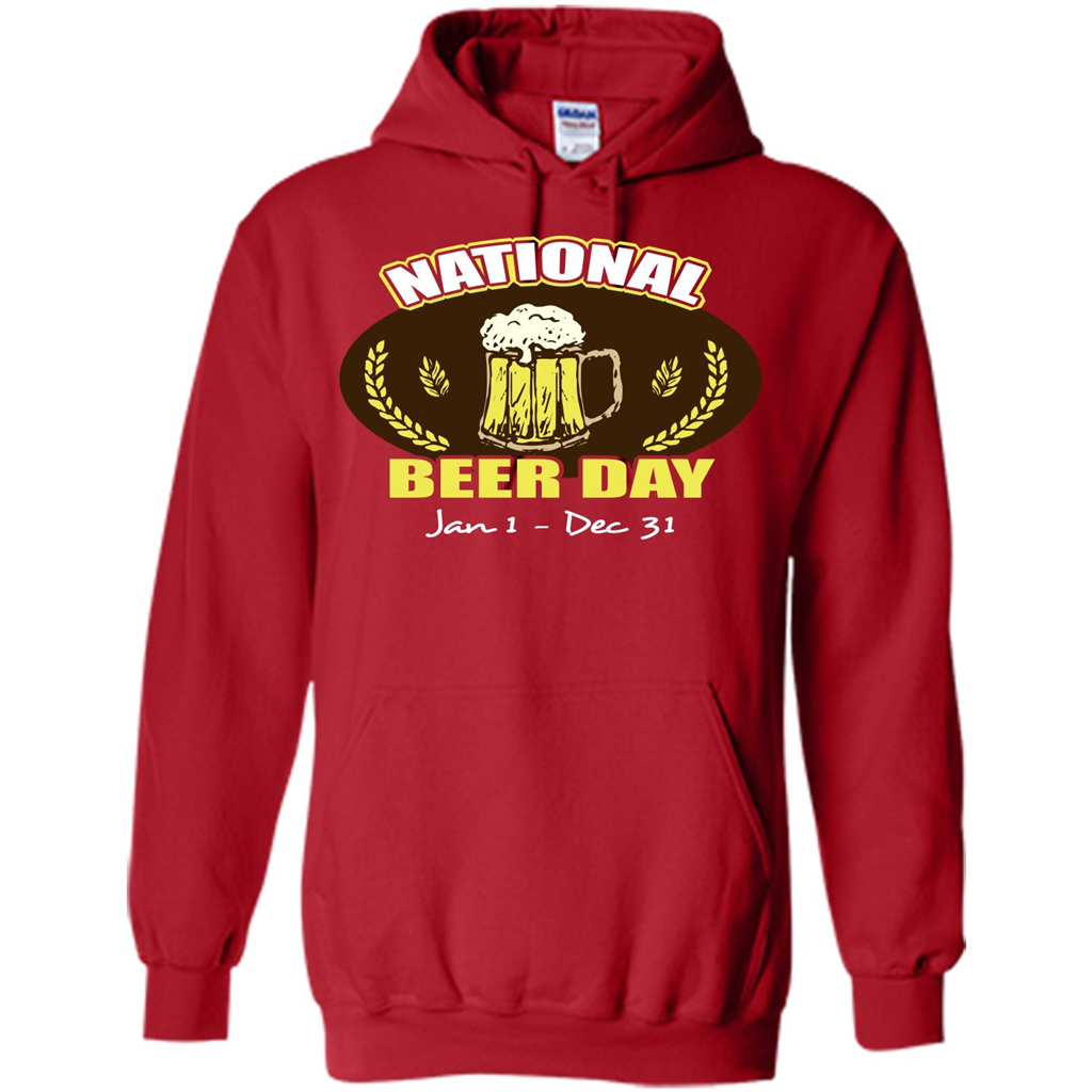 Beer T-shirt National Beer Day Jan1-Dec 31 Red