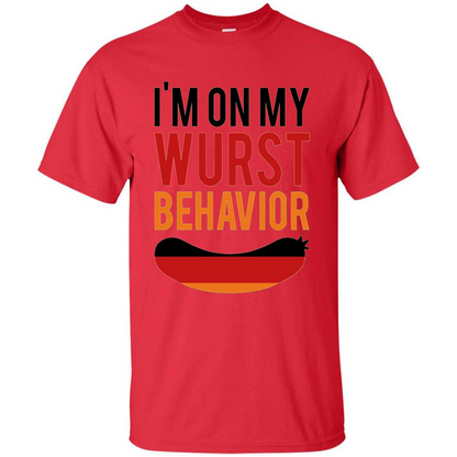 Wurst Behavior Oktoberfest T-shirt Funny German T-shirt Red