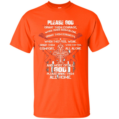 God Bless Our Soldier T-shirt Orange