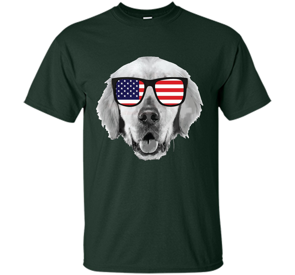 Labor Day T shirt USA Patriotic Dog Pappy American Flag cool shirt Forest Green