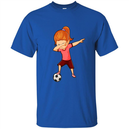 Soccer T-shirt For Girls Funny Dabbing Dab Dance Soccer Ball Royal