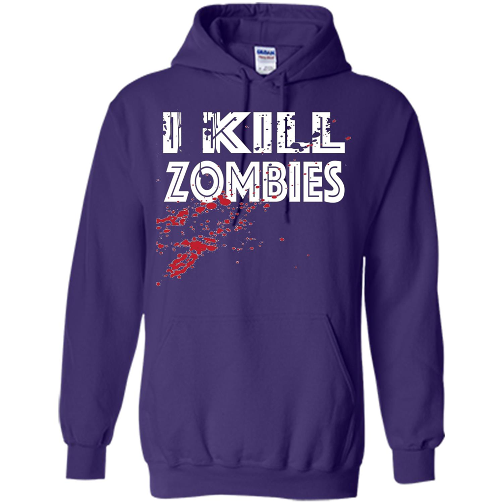 I Kill Zombies T-shirt Costume For Halloween Gift T-shirt Purple