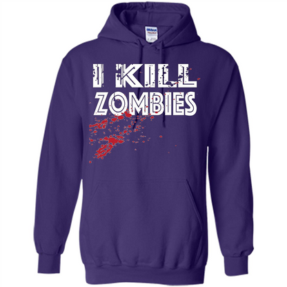I Kill Zombies T-shirt Costume For Halloween Gift T-shirt Purple