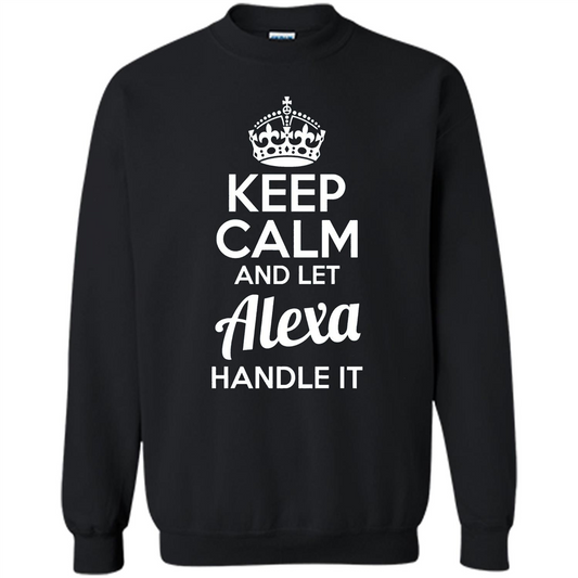 Alexa T-shirt Keep Calm and Let Alexa Handle It Gold
