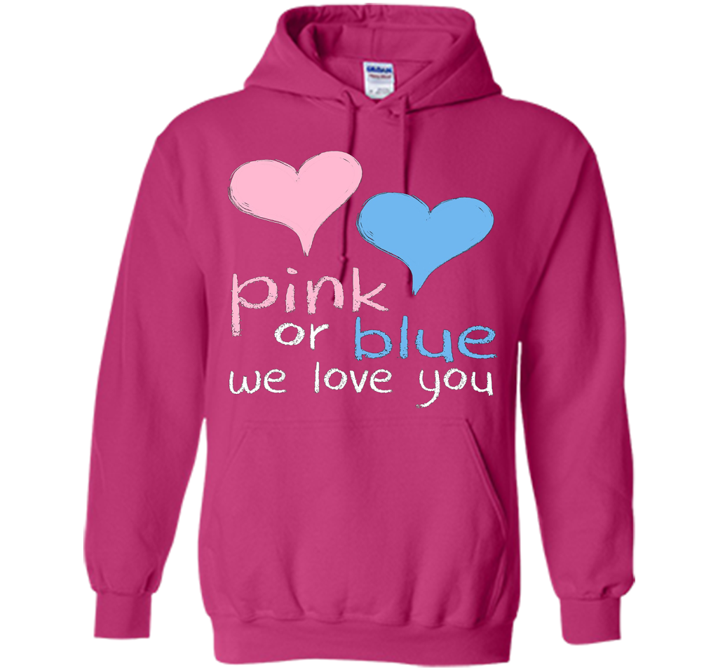 Pink Or Blue We Love You Baby Shower Gender Reveal Cute shirt Heliconia