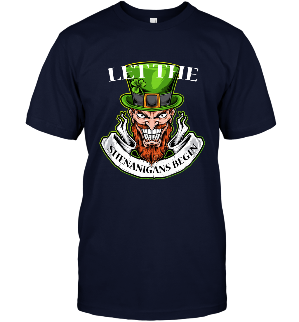 Let The Shenanigans Begin Irish Shirt T-Shirt Navy
