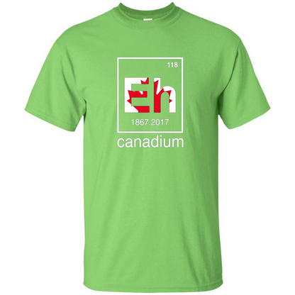 Funny Canadian T-shirt Canada Element Eh - 150 years T-Shirt Lime