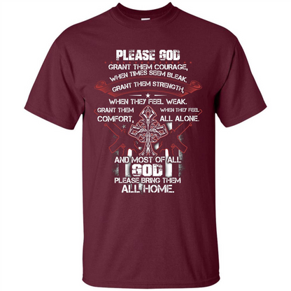 God Bless Our Soldier T-shirt Maroon