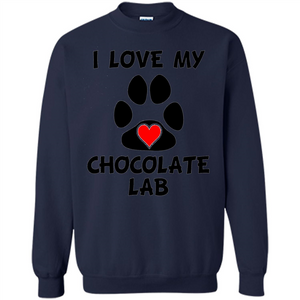 I Love My Chocolate Lab Paw T-shirt Heart Dog Owner T-Shirt