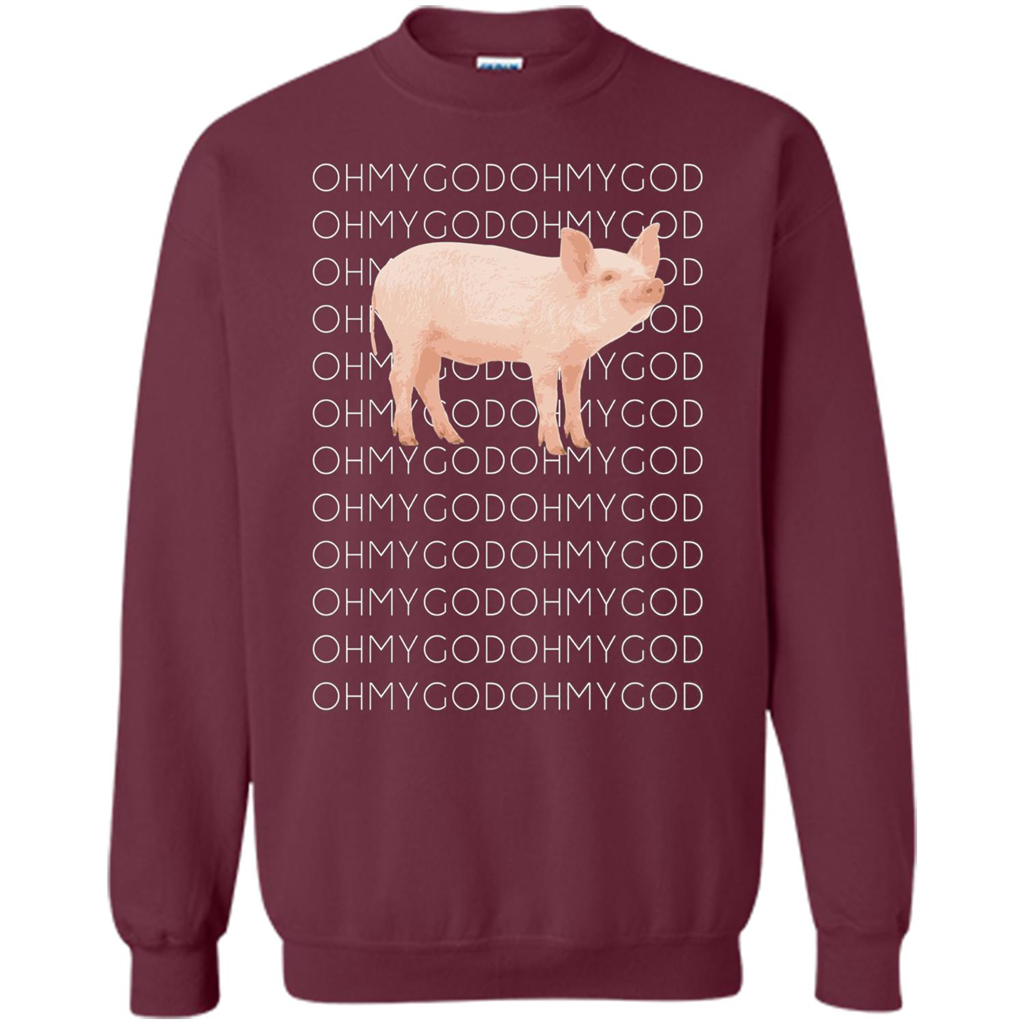 Oh My God Pig T-shirt Cute Pig T-shirt Maroon