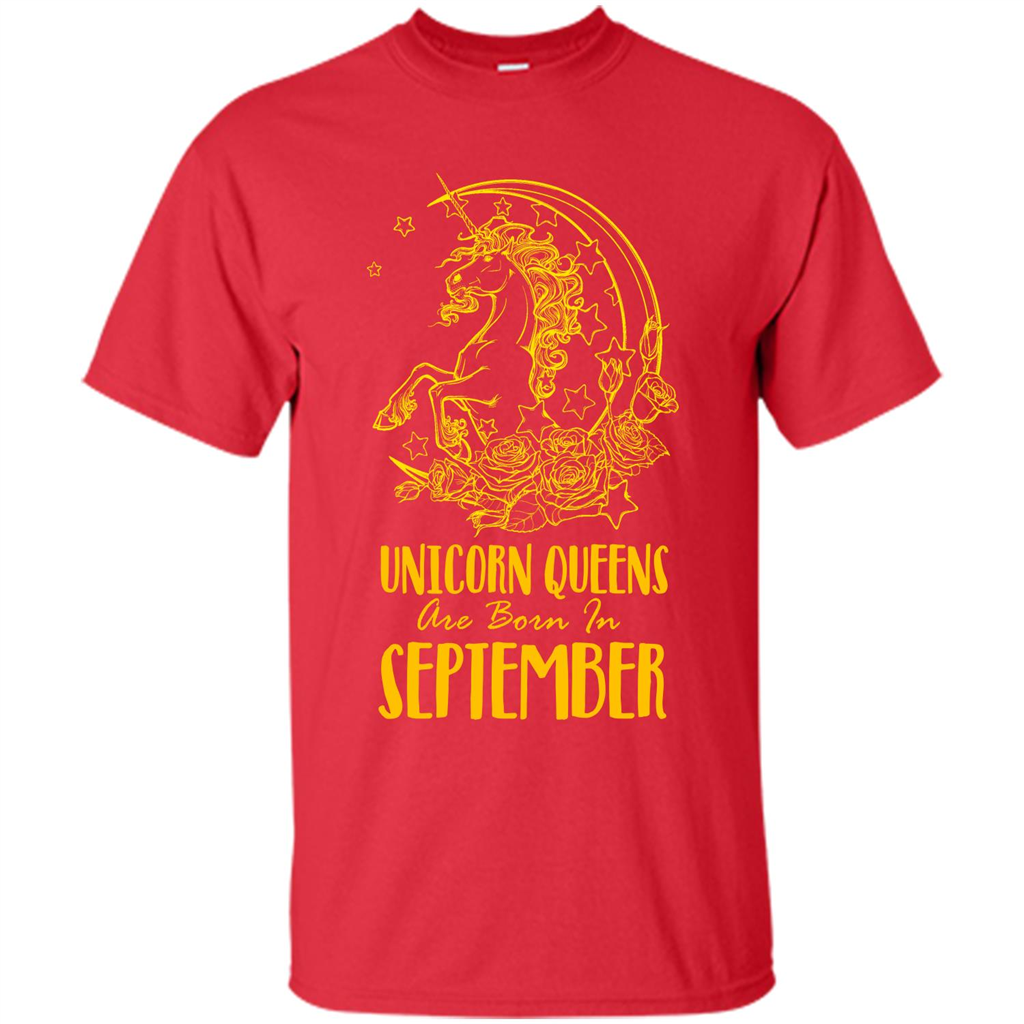 September Unicorn T-shirt Unicorn Queens Are Born In September Red