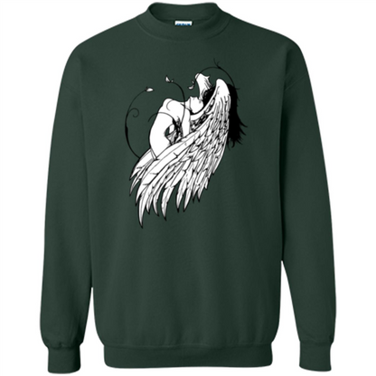 Angel T-shirt Angel Wings Forest Green