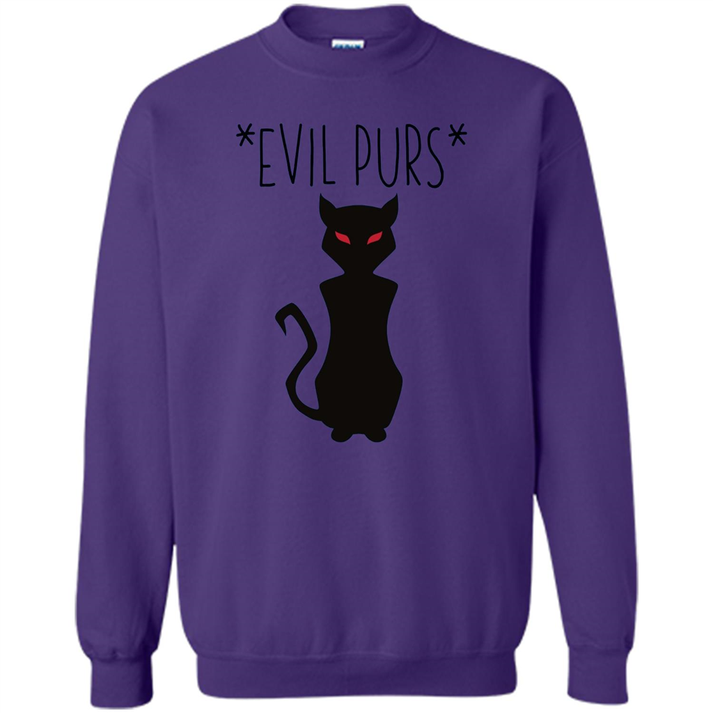 Halloween Black Cat T-shirt Evil Purs Mean Kitty Lovers Gift T-shirt Purple