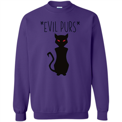 Halloween Black Cat T-shirt Evil Purs Mean Kitty Lovers Gift T-shirt Purple