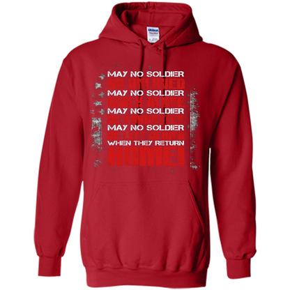 Military T-shirt May No Soldier Go Unloved May No Soldier Walk Alone Red