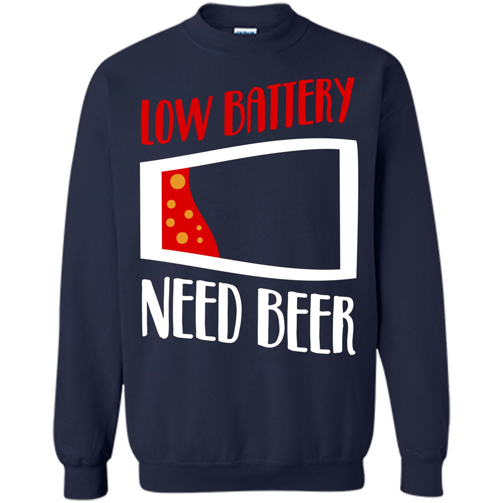 Beer T-shirt Low Battery Need Beer T-shirt Navy