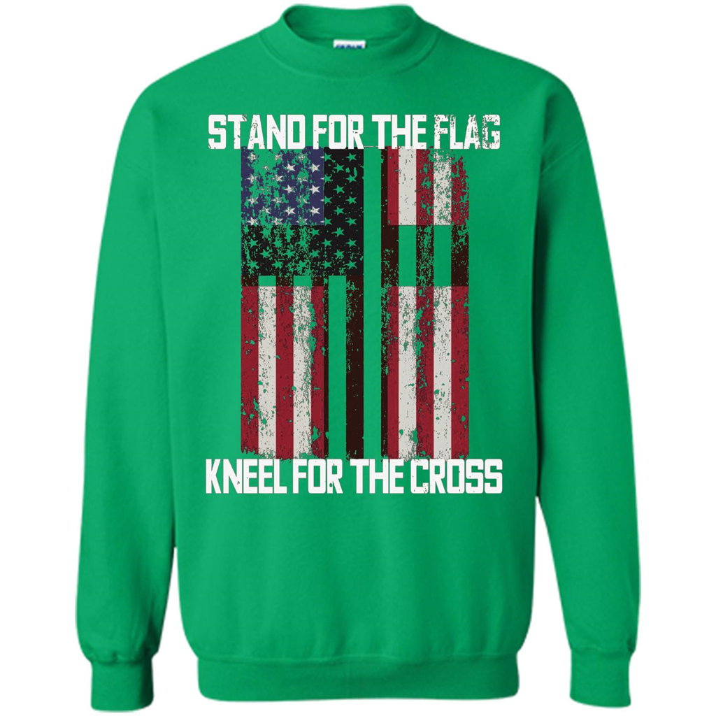 American T-shirt Stand For The Flag Kneel For The Cross Irish Green