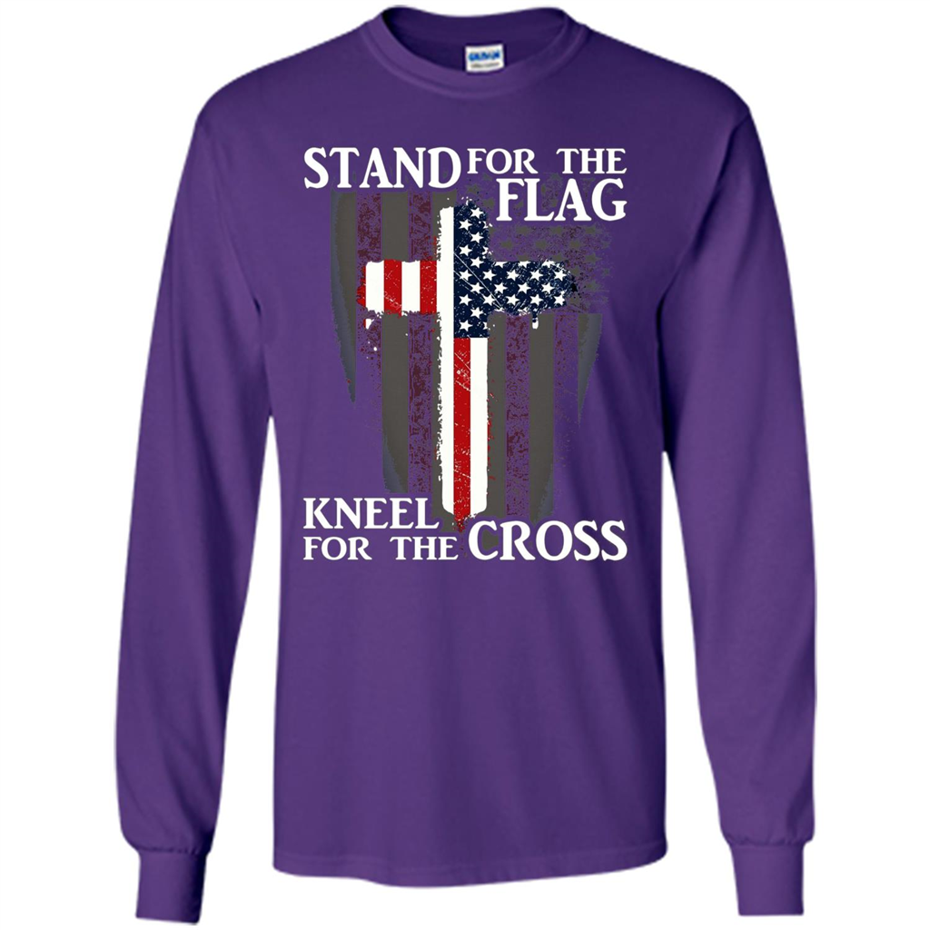 Stand For The Flag Kneel For The Cross T-Shirt Purple