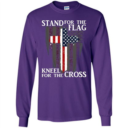 Stand For The Flag Kneel For The Cross T-Shirt Purple