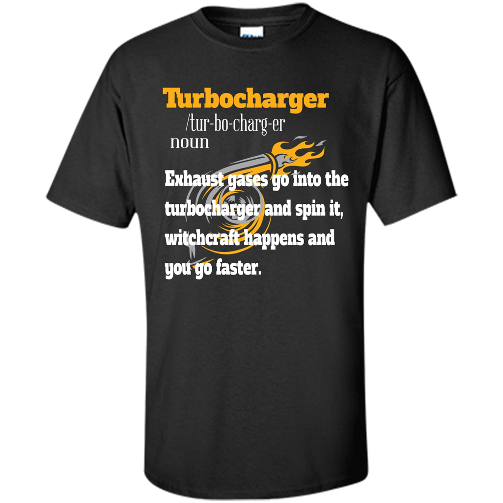 Car Lover T-shirt Turbocharger Exhaust Gases Go Into The Turbocharger Black