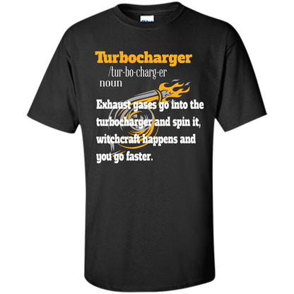 Car Lover T-shirt Turbocharger Exhaust Gases Go Into The Turbocharger Black
