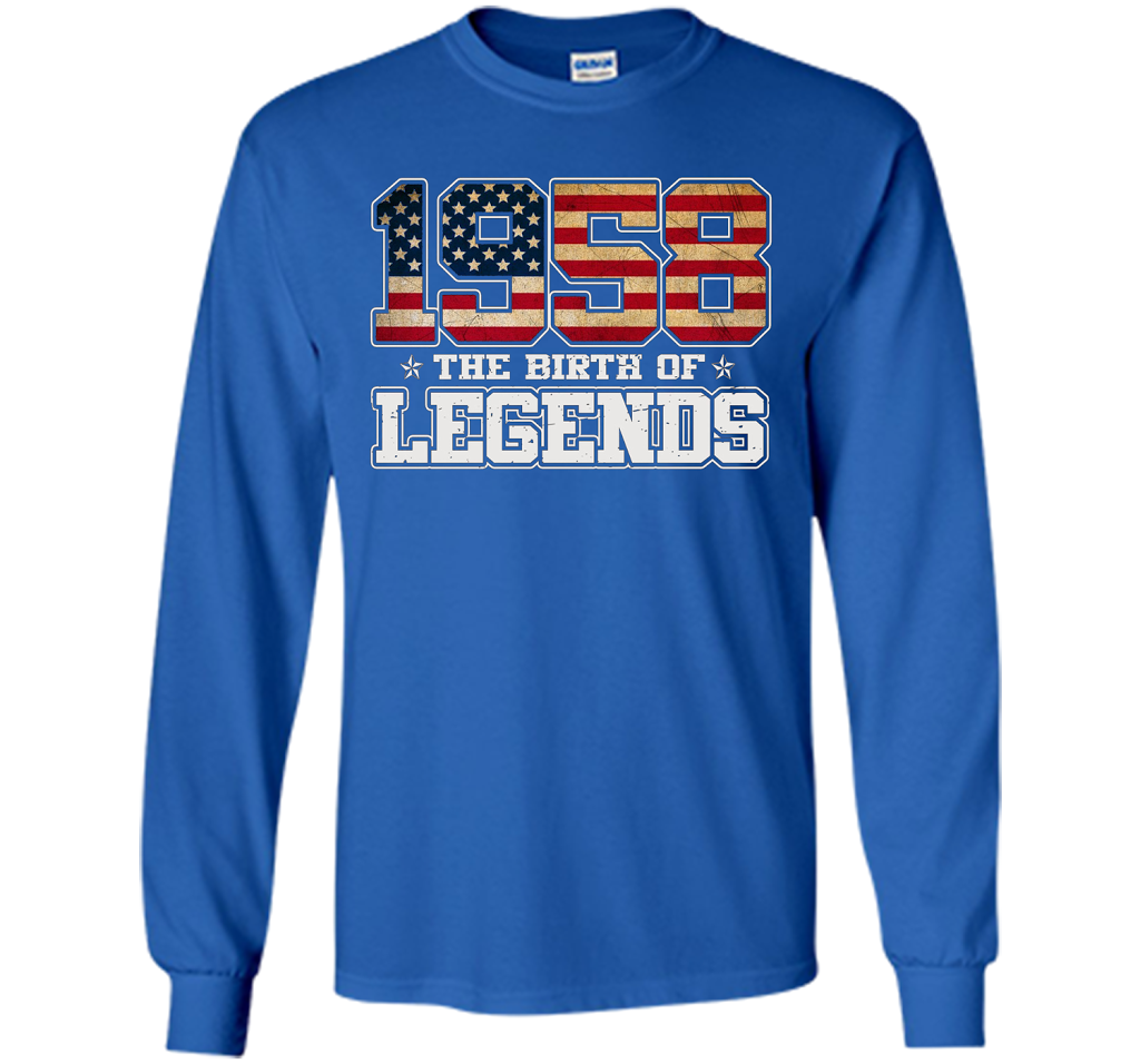 Birthday Gift For 59 Years Old 1958 T Shirt American Flag t-shirt Royal