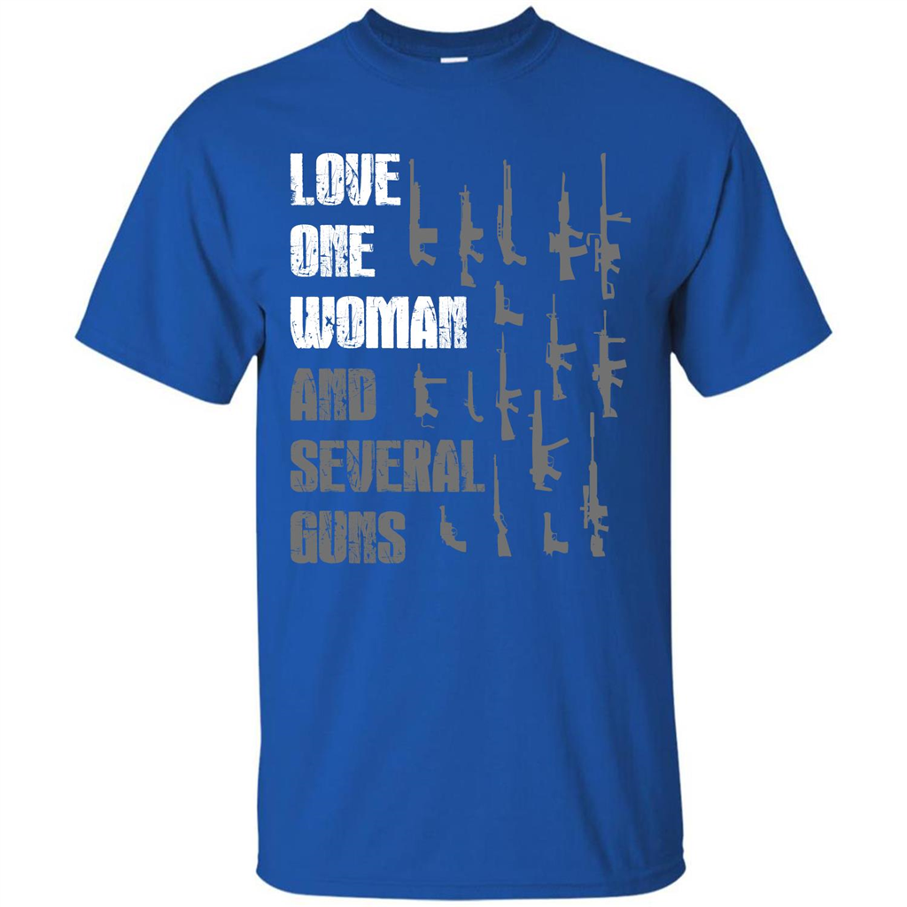 Gun T-shirt Love One Woman And Several Guns T-shirt Royal