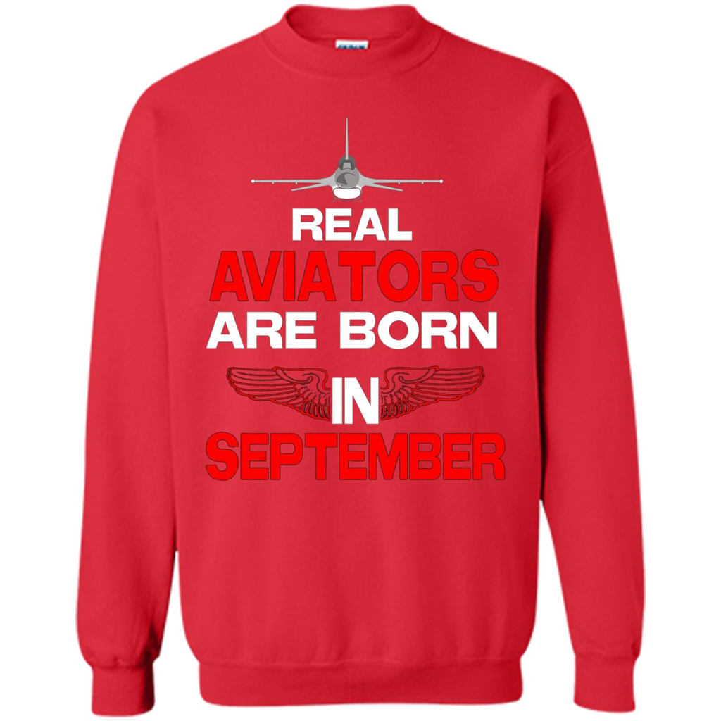 Real Aviators Are Born Iin September T-shirt Red