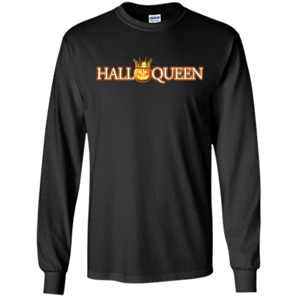 Halloqueen T-Shirt | Womens Halloween Pumpkin Queen T-shirt Black
