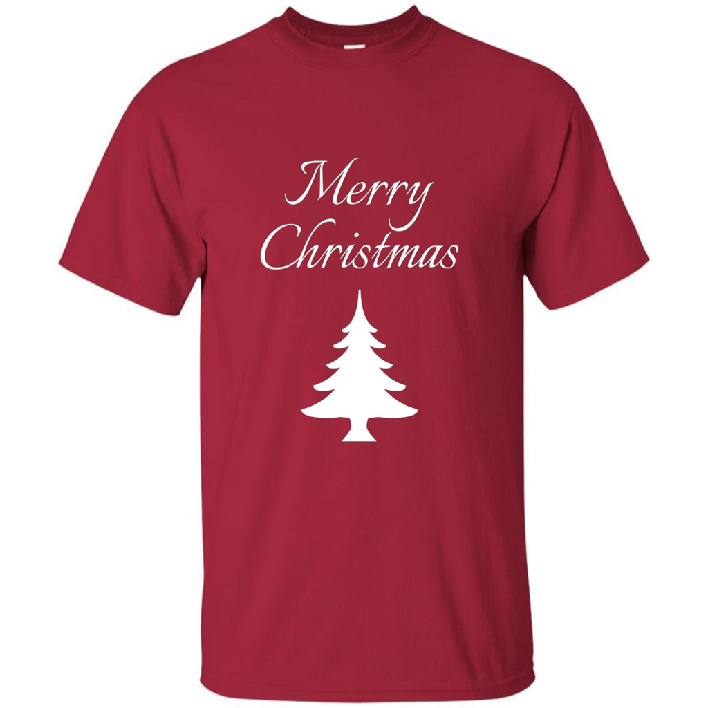 Merry Christmas Xmas Tree T-Shirt Cardinal
